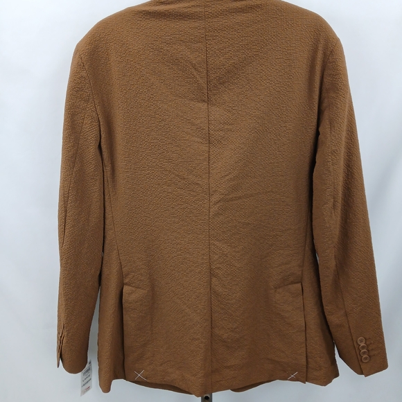 Alfani Mens Classic-Fit Textured Seersucker Sport Coat Jacket Timber Brown L NWT - Picture 9 of 9